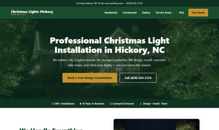 Christmas Lights Hickory — live site